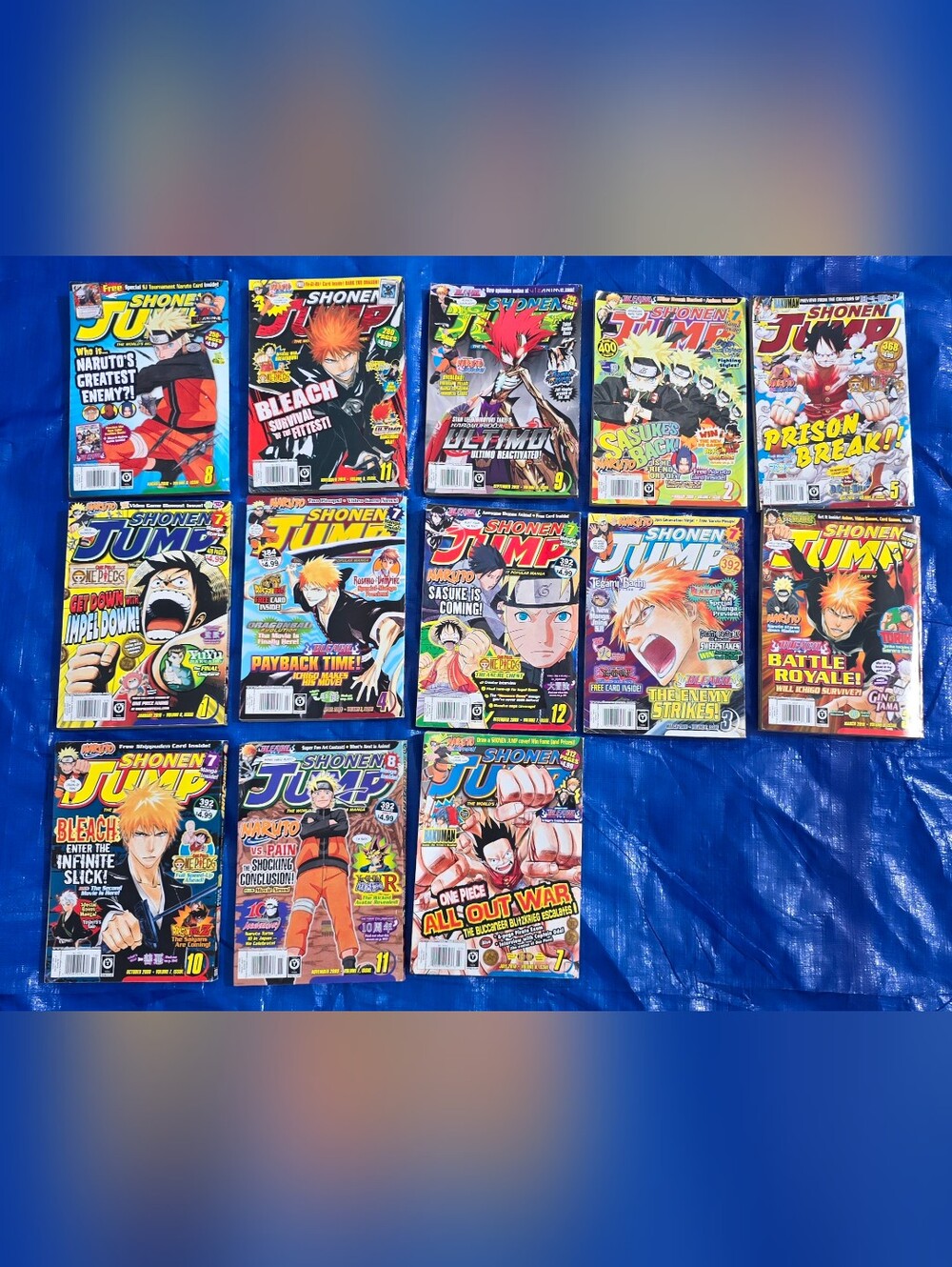 Shonen Jump Manga Magazine Lot (2009 Vol. 7 Consecutive Run) + Mint Promo Cards